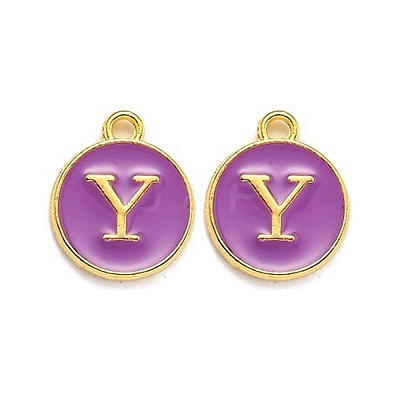 Golden Plated Alloy Enamel Charms ENAM-Q437-12Y-1