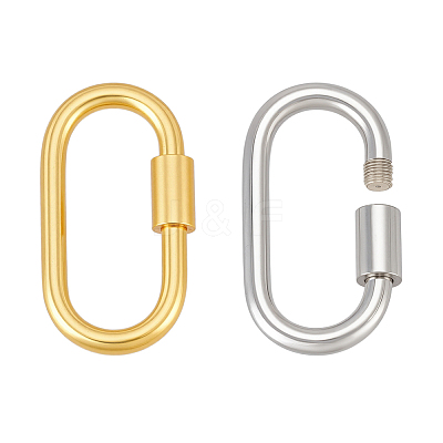 2Pcs 2 Styles 925 Sterling Silver Locking Carabiner Clasps STER-PH0004-50-1