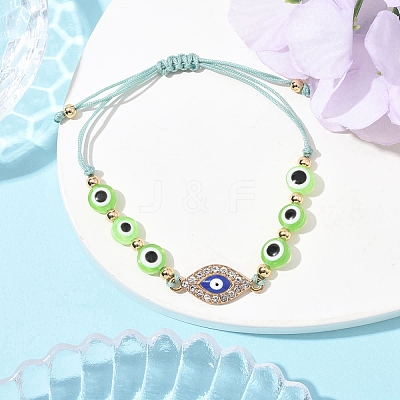 Resin Evil Eye Braided Bead Bracelets for Women BJEW-FS00018-04-1