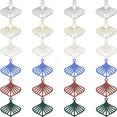 24Pcs 6 Colors Alloy Pendants FIND-BC0003-28-1