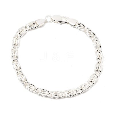 304 Stainless Steel Swirl  Link Bracelets for Women BJEW-K240-11S-1
