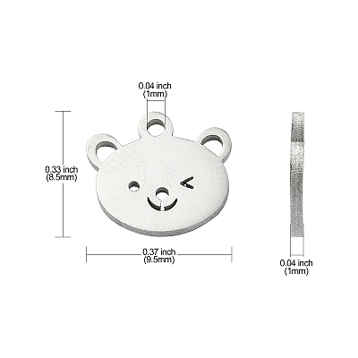 304 Stainless Steel Charms STAS-CJC0008-10P-03-1