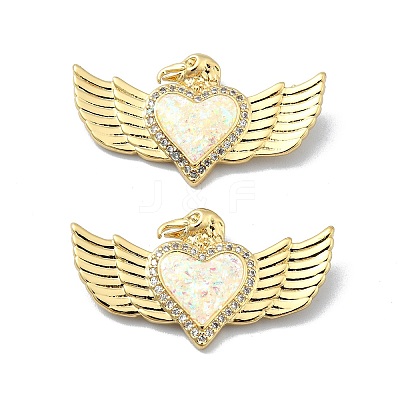 Brass Micro Pave Clear Cubic Zirconia Pendants KK-A221-19F-G-1