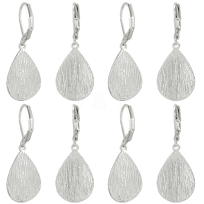 4 Pairs Teardrop Brass Leverback Earrings EJEW-HS0001-21P-1