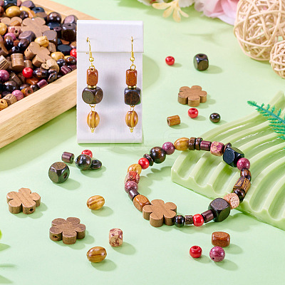 360Pcs 18 Styles Wood Beads WOOD-TA0002-75-1