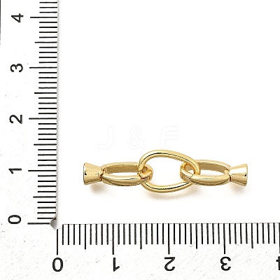 Teardrop Rack Plating Brass Fold Over Clasps KK-S508-18G-1