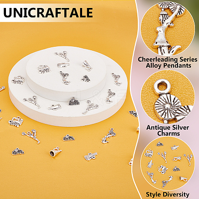 72Pcs 6 Style Cheerleading Series Alloy Pendants FIND-UN0006-94-1