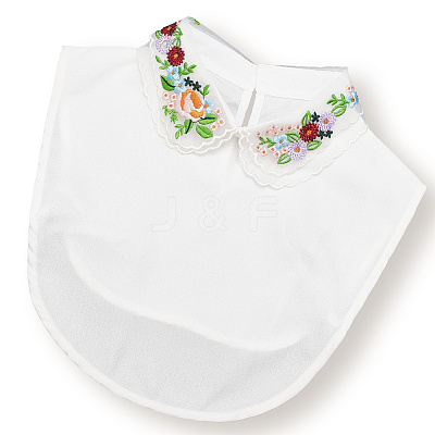 Detachable Polyester Embroidered Flower Collar AJEW-WH20006-242A-1