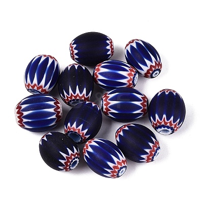 Handmade Millefiori Glass Barrel Beads LA-N002-18D-1