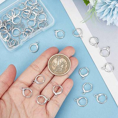 24 Pairs Brass Huggie Hoop Earring Findings DIY-CN0002-20-1