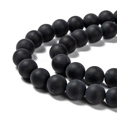 Dyed & Heated Natural Black Agate Bead Strands X-G-H056-8mm-1
