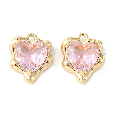 Brass Micro Pave Cubic Zirconia Charms LS-KK-L208-06G-02-1