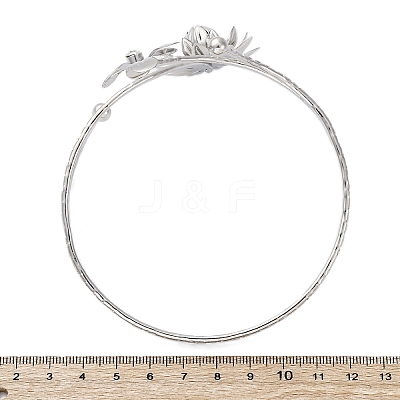 Lotus Alloy Arm Cuff Bangles for Girl Women LS-AJEW-A063-01D-P-1