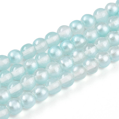 Baking Paint Transparent Glass Beads Strands DGLA-N011-4mm-05-1