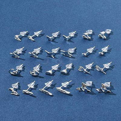 2 Pairs Alloy Stud Earrings for Women EJEW-FS0001-27H-1