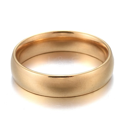 304 Stainless Steel Flat Plain Band Rings STAS-I160-B-G-1