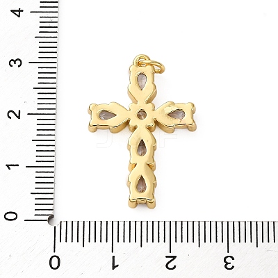 Brass Micro Pave Cubic Zirconia Pendants KK-P308-29G-1