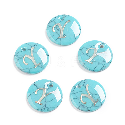 Synthetic Turquoise Charms G-L561-001Y-1