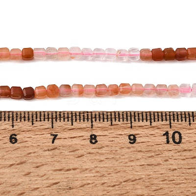Gradient Natural Red Rabbit Hair Rutilated Quartz & Natural Rose Quartz Beads Strands GG-CBA4808-B02-02-1