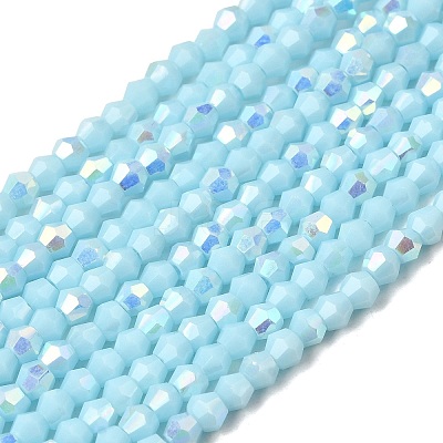 AB Color Plated Opaque Glass Beads Strands GLAA-G127-02F-1