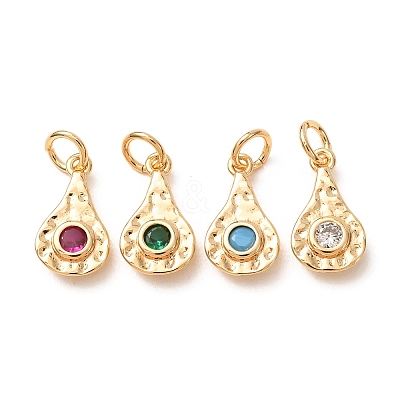 Brass Micro Pave Cubic Zirconia Charms CU-K002-42G-M-1