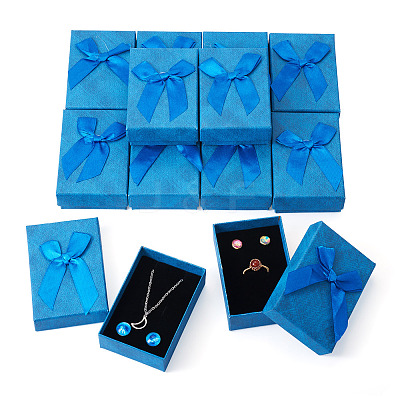 Rectangle Paper Jewelry Set Storage Gift Boxes with Bowknot CON-TAC0014-12F-1