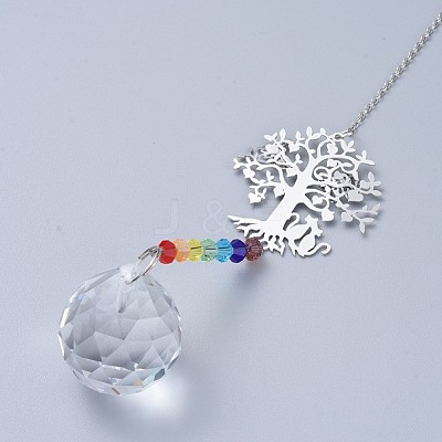 Crystals Chandelier Suncatchers Prisms Chakra Hanging Pendant AJEW-I040-19P-1