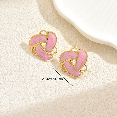 Stainless Steel Enamel Woven Stud Earrings DE9374-3-1