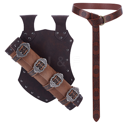 PU Leather Medieval Viking Renaissance Clothing Belt Accessories DIY-WH0622-693-1