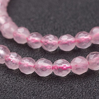 Natural Rose Quartz Beads Strands X-G-G099-F4mm-15-1