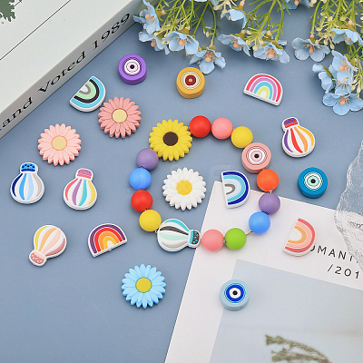 20Pcs 20 Style Silicone Beads SIL-CA0002-81-1