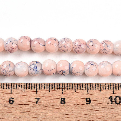 Baking Paint Glass Beads Strands DGLA-N003-6mm-C02-1