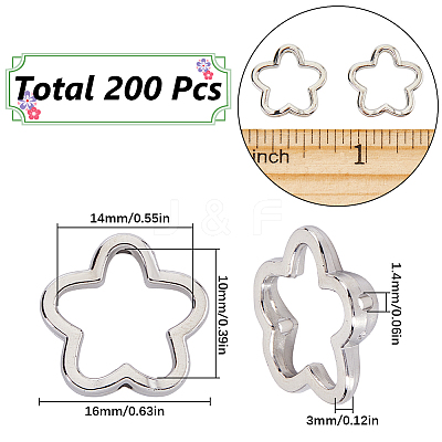 200Pcs CCB Plastic Bead Frames CCB-SC0001-19-1