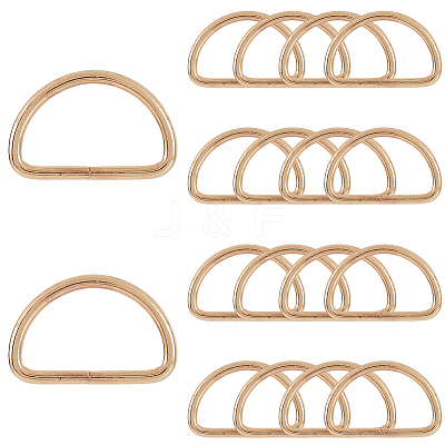 20Pcs Iron D Rings IFIN-SP0001-21B-LG-1