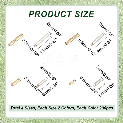 1600Pcs 8 Style Glass Twisted Bugle Beads SEED-PH0002-10-1