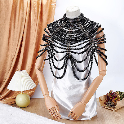 1Pc Plastic Imitation Pearl Bra Body Chain AJEW-GA0008-12A-1