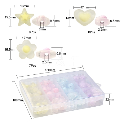 92Pcs 12 Style Transparent Acrylic Beads TACR-YW0001-54-1