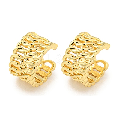 Brass Cuff Earrings EJEW-C104-144G-1