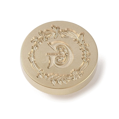 Golden Tone Wax Seal Brass Stamp Head DIY-B079-01G-G-1