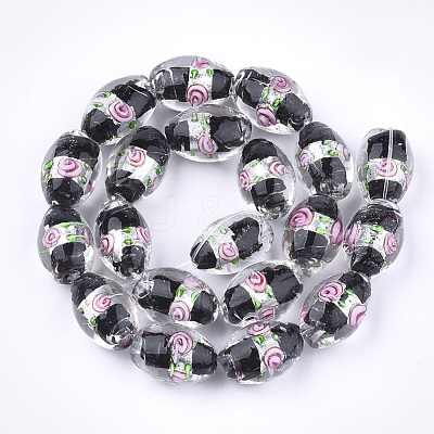 Handmade Silver Foil Glass Lampwork Beads X-LAMP-Q030-02A-1