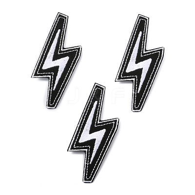 Lightning Bolt Polyester Computerized Embroidery Iron on Patches PATC-WH0001-78E-1