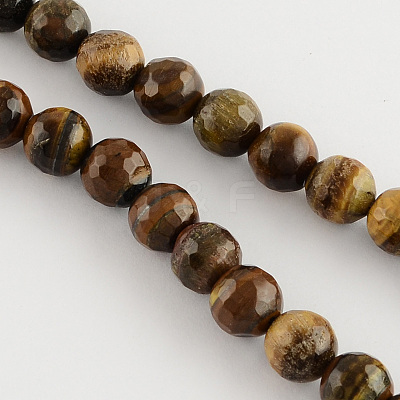 Natural Tiger Eye Round Bead Strands G-R203-4mm-1