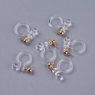 Transparent U Type Alloy Ear Clip PALLOY-WH0009-01G-1