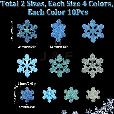 80Pcs 8 Styles Christmas Translucent Resin Cabochons RESI-SC0003-40-1