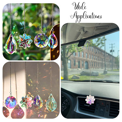 1Pc Transparent Glass Hanging Suncatchers AJEW-TADJ0001-02A-1