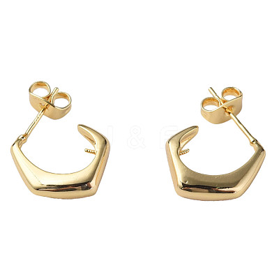 Brass Stud Earring Findings KK-N233-366-1