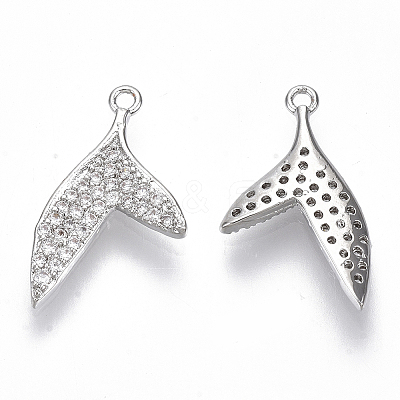 Brass Micro Pave Cubic Zirconia Pendants KK-N232-23P-NF-1