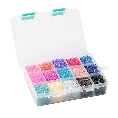 FGB 375G 15 Colors 12/0 Grade A Round Glass Seed Beads SEED-JP0011-05-2mm-1