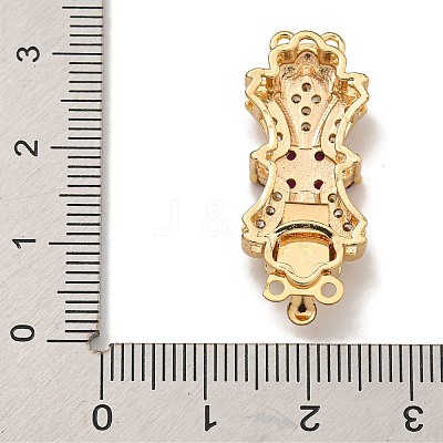 Brass Micro Pave Cubic Zirconia Box Clasps KK-U037-17G-01-1