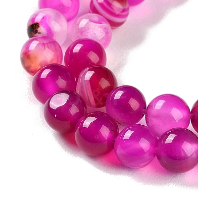 Natural Striped Agate/Banded Agate Beads Strands G-Z060-A01-A06-1